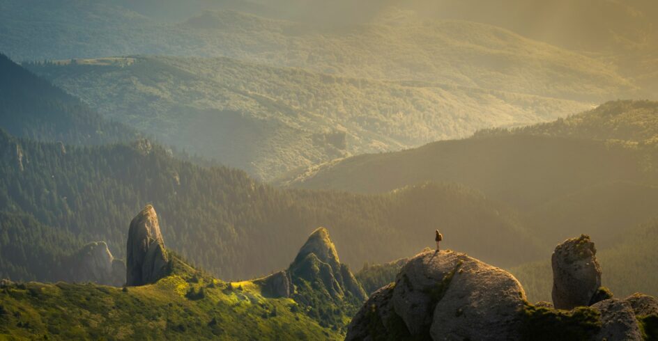 landscape photography of mountain hit by sun rays